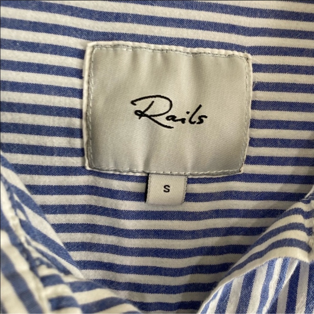 Rails Banker Stripe Button Up Shirt With Pearls - image 7